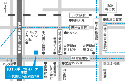 JOTスポーツトレーナー学院案内図
