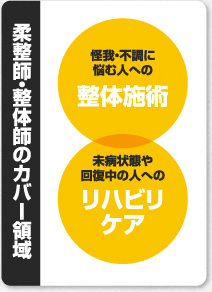 柔整師・整体師のカバー領域